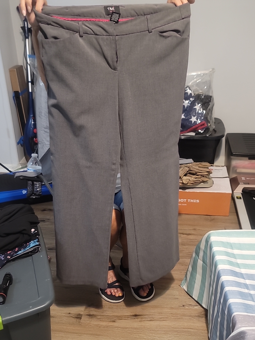 TBA Gray Wide-Leg Trousers